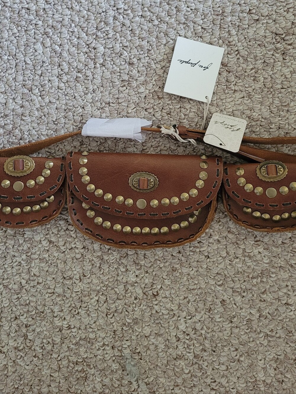 Free People Leather Lucky Stars Pocket Belt. Out Of Sale